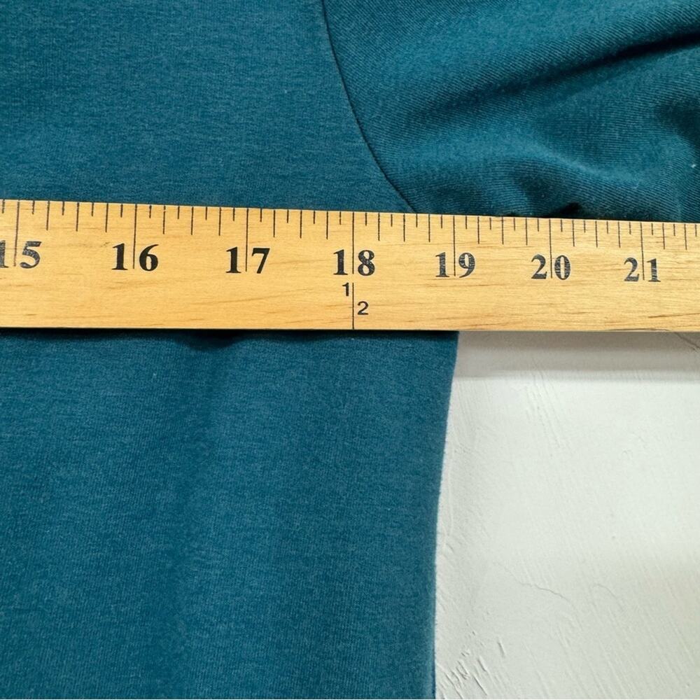 Soft Surroundings Teal Blue Snap Henley Tunic Top Long Sleeve Sweater Womens M - Picture 10 of 12